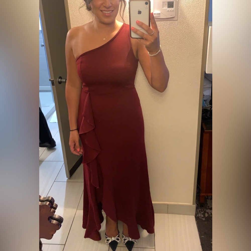 One shoulder formal gown